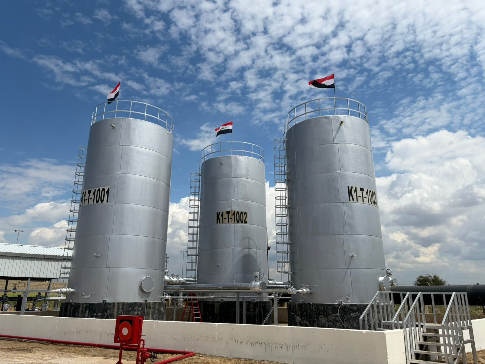 استقبال أول شحنة نفط من البصرة في محطة K1 بكركوك