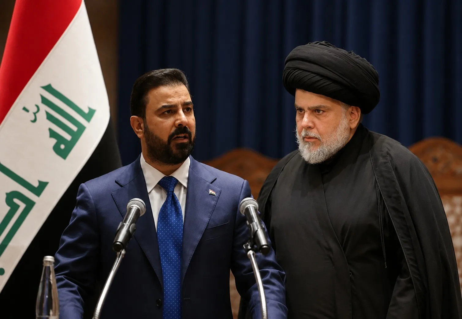 PM al-Zaidi commends al-Sadr decision urging armed factions under state authority umbrella - الزيدي والصدر والفصائل Zaidi Sadr armed factions Iraq
