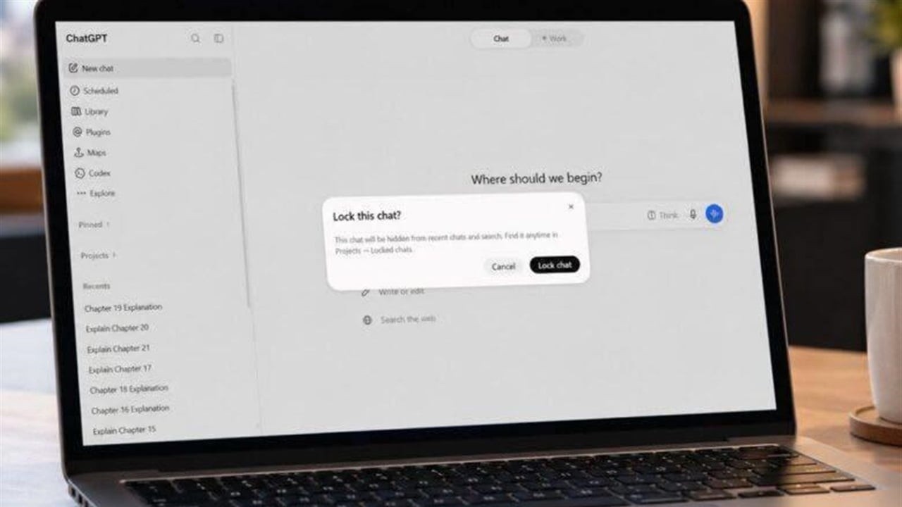 تحديث جديد في ChatGPT يتيح قفل المحادثات برمز PIN لحماية الخصوصية